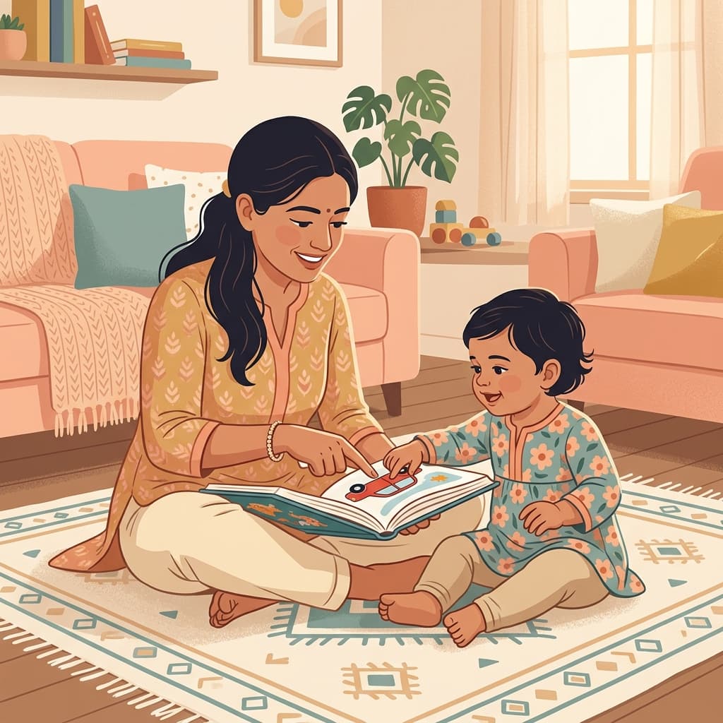 Parent and child reading together